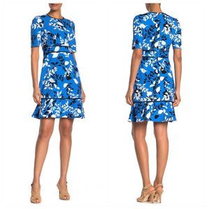 NWT Maggy London Floral Elbow Sleeve Crepe Dress 2